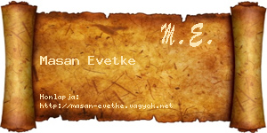Masan Evetke névjegykártya